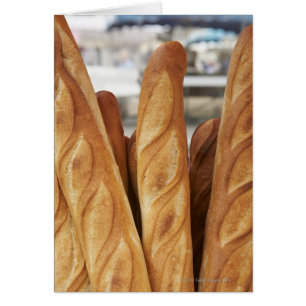 Färska, hett baguettes hälsningskort
