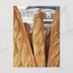 Färska, hett baguettes vykort