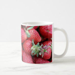 färska jordgubbar kaffemugg