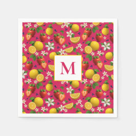 Färska jordgubbar och lemon Mönster Pappersservett