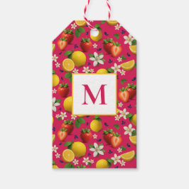 Färska jordgubbar och lemon Mönster Presentetikett