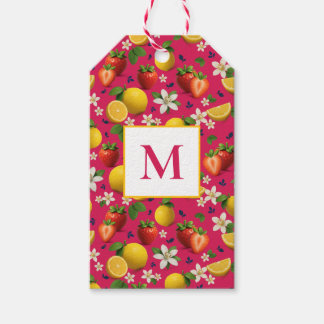 Färska jordgubbar och lemon Mönster Presentetikett