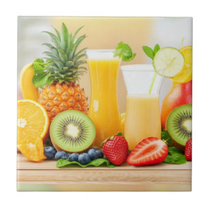 Färska juicefrukter kakelplatta
