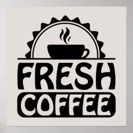 Färska kaffeförsäljare av ord art poster