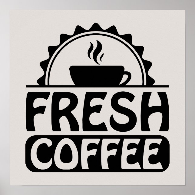 Färska kaffeförsäljare av ord art poster (Framsidan)