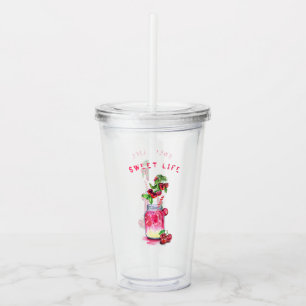 Färska körsbär Drick Acrylic Tumbler - Anpassnings Take Away Mugg