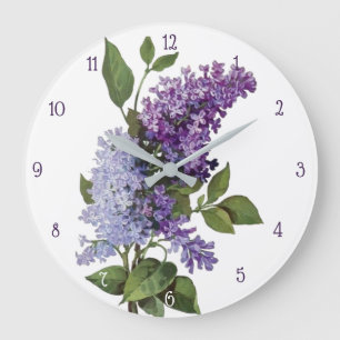 Färska Lilacs - Fransk Land Home Decor Stor Klocka