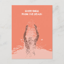 Färska Monokroma Grunge Man Vattenstänk Qr-kod Vykort