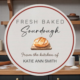 Färska Nybakat Sourdough Bagerietiketter Runt Klistermärke