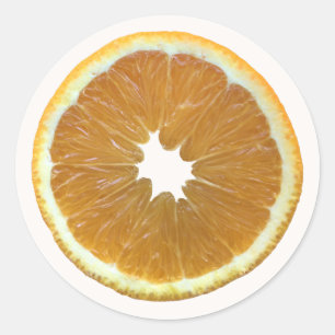 Färska Orangar - ljusa orangar - orange verklig Runt Klistermärke