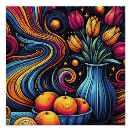 Färska orangar och eleganter fototryck