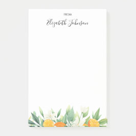 Färska Orangar och Löv-vattenfärga Postit-anteckni Post-it Block