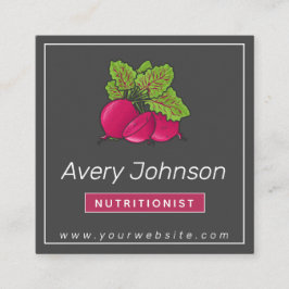 Färska organiska betor Näringsmedel, hälsosamt Grå Fyrkantigt Visitkort