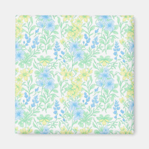 Färska Pastell Färg Blommig Mönster Magnet