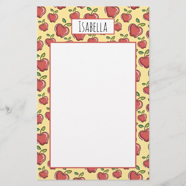 Färska röda äpplen brevpapper (Framsida)