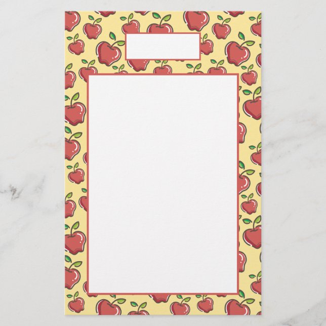 Färska röda äpplen brevpapper (Framsida)