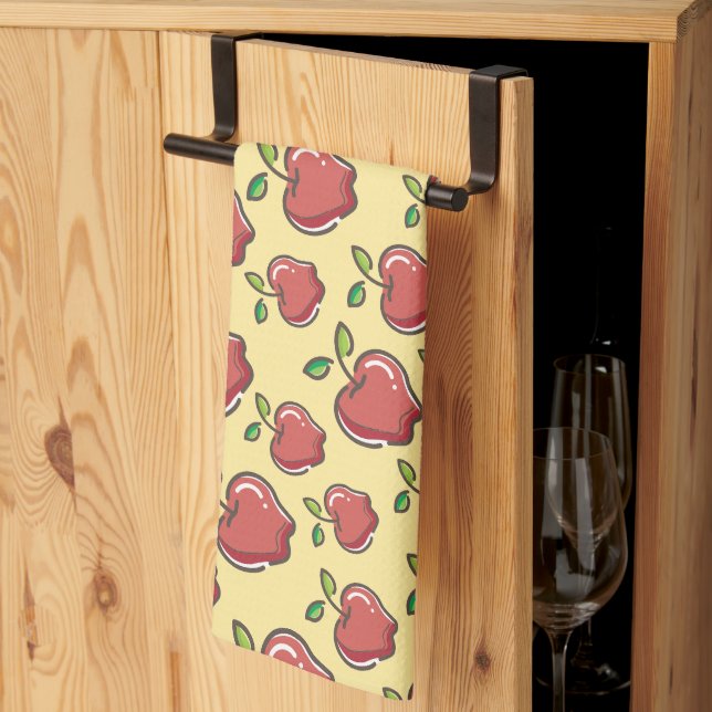 Färska röda äpplen kökshandduk (Thirds Fold)