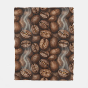 Färska rostade kaffebönor ångaroma fleecefilt