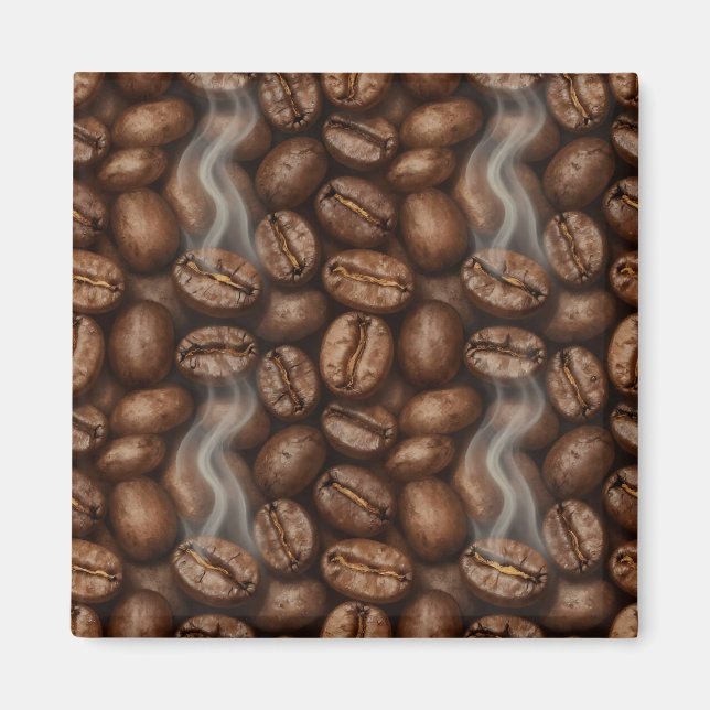 Färska Rostade Kaffeebönor Ångaroma Magnet (Framsidan)
