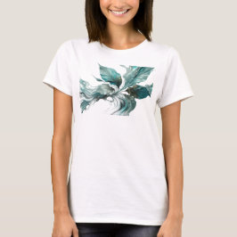 Färska Silver Abstrakt Löv Anpassad Skapelse T Shirt