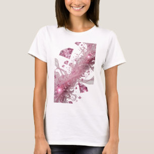 Färska Silver RÖDA DIAMANT OCH GLASBLOMMOR T Shirt