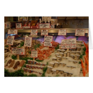 färska skaldjur hälsningskort