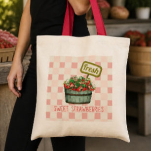 Färska söta jordgubbar Totebag Tygkasse