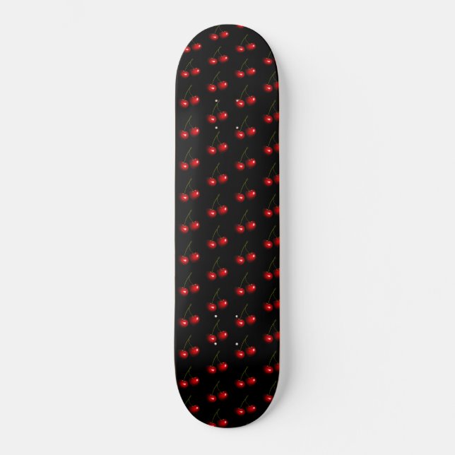 Färska, sötade, röda körsbär mini skateboard bräda 18,5 cm (Framsida)