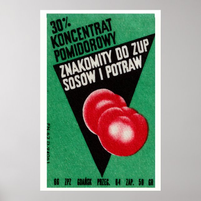 Färska Tomater - Matchbox Print - Tjeckisk Väggkon Poster (Framsidan)