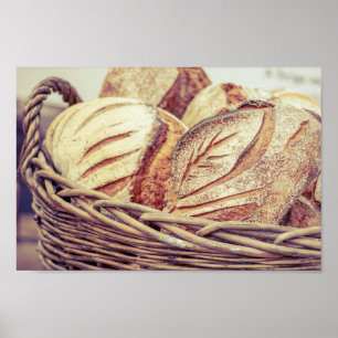 Färska vågor i Bread i Basket Poster