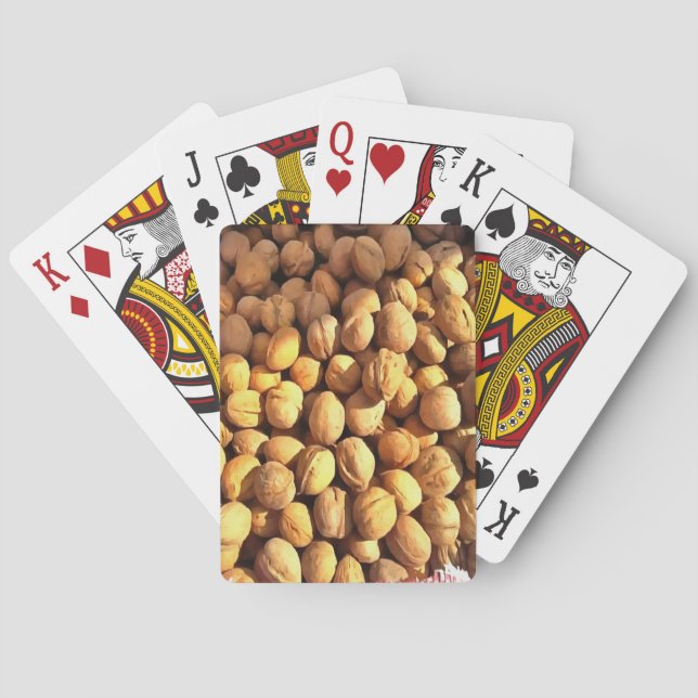 Färska valnötter Hyperrealistiska målningar Casinokort (Baksidan)