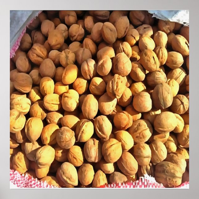 Färska valnötter Hyperrealistiska målningar Poster (Framsidan)