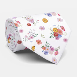 Färska vilda blommor halsduk slips
