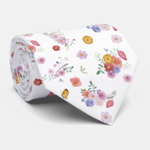 Färska vilda blommor halsduk slips