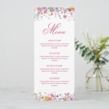 Färska vilda blommor Meny