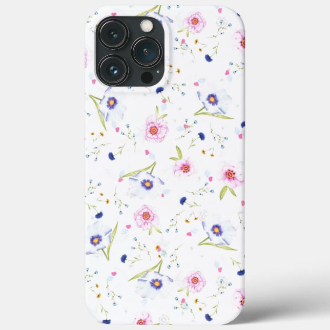 Färskblommor Mönster iphone case (Baksida)