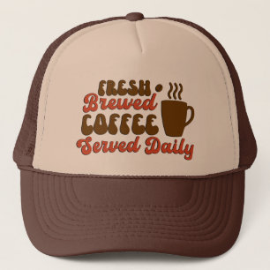 Färskbryggt kaffe-ordkonst keps