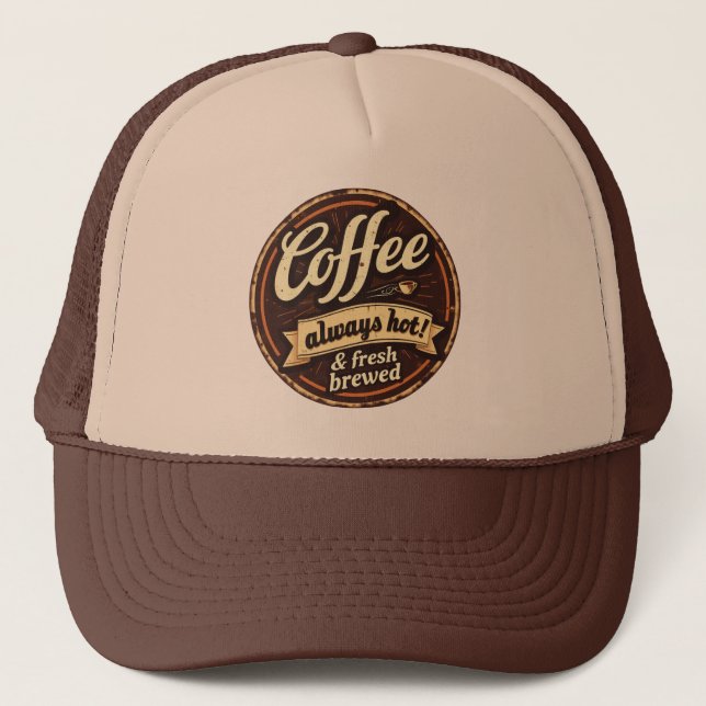 Färskbryggt kaffe vintage  keps (Framsida)