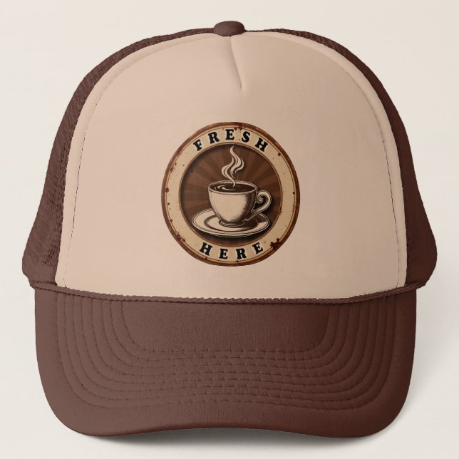 Färskbryggt kaffe vintage  keps (Framsida)