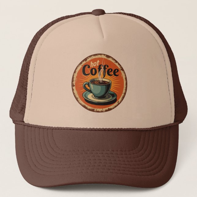 Färskbryggt kaffe vintage  keps (Framsida)