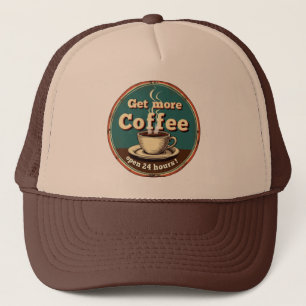 Färskbryggt kaffe vintage keps