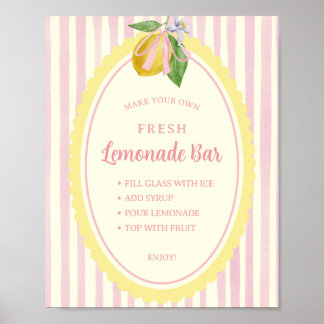 Färskpressad Lemonad Bar Meny Poster