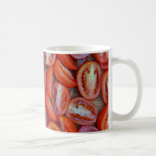 Färskskivade tomater kaffemugg