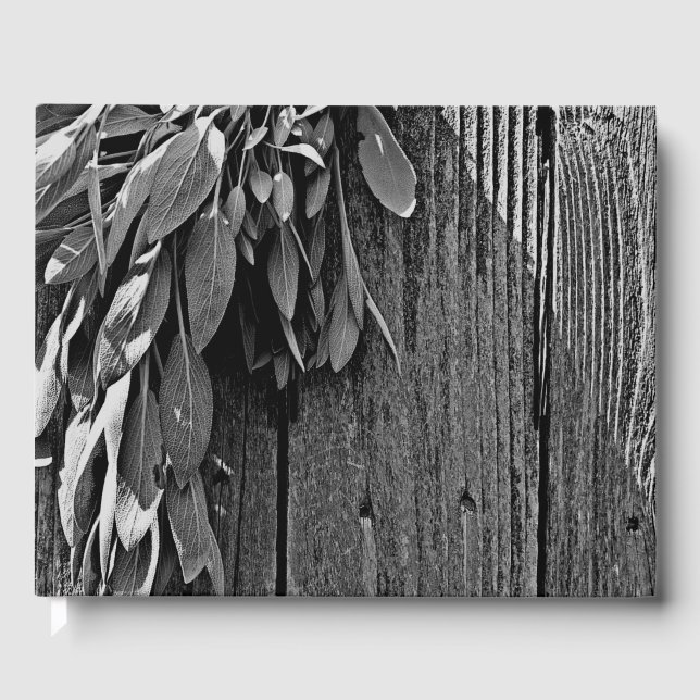 Färskskuren Salvia Ladanträ Grayscale Gästböcker (Framsida)
