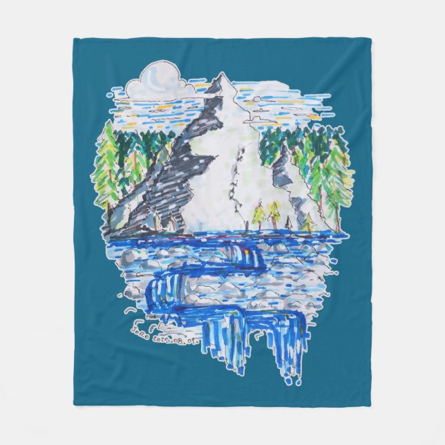 Färskt berg fleecefilt (Framsidan)