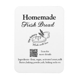 Färskt bröd, bakverk tillsätt namn ingredienser Q Magnet