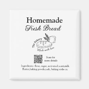 Färskt bröd, bakverk tillsätt namn ingredienser Q Magnet