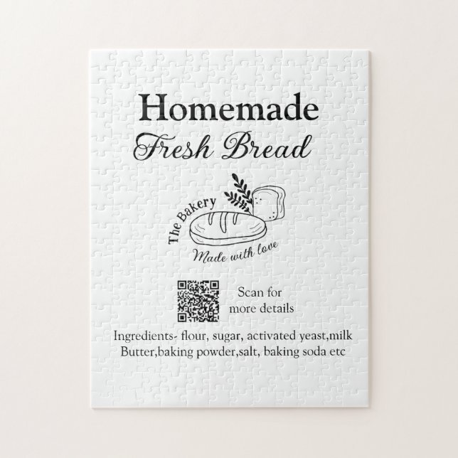 Färskt bröd, bakverk tillsätt namn ingredienser Q  Pussel (Vertikal)