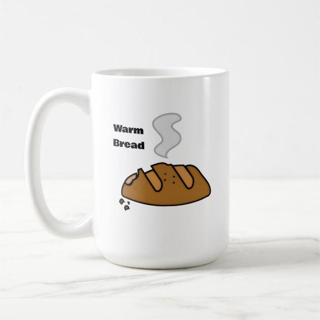 Färskt bröd Söt bagerillustration | Brödälskare Kaffemugg (Vänster)