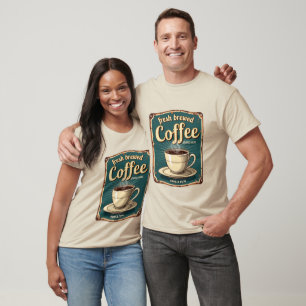 Färskt brunt kaffe, ord art t shirt
